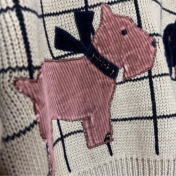 SOLD Vintage beige wool blend turtleneck dog sweater L - Picture 6 of 12